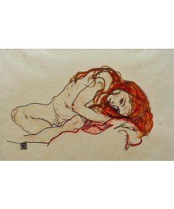 Egon Schiele, Kauerndes Mädchen mit gesenktem Kopf
