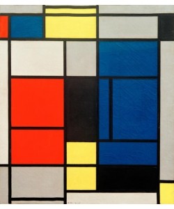 Piet Mondrian, Tableau No. I, mit Rot, Blau, Gelb, Schwarz und Grau