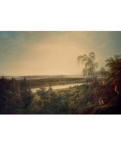 Johann Christian, Elblandschaft mit Blick auf Dresden 