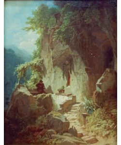 Carl Spitzweg, Musizierender Einsiedler vor seiner Felsklause