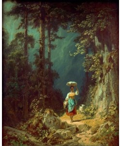 Carl Spitzweg, Mädchen mit Ziege im Gebirgstal I