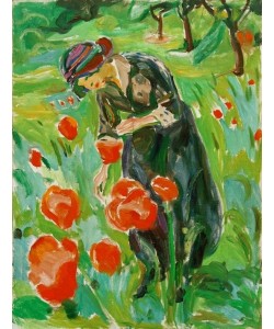 Edvard Munch, Frau mit Mohnblumen