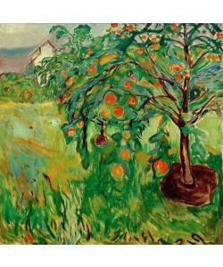 Edvard Munch, Sich biegender Apfelbaum mit Atelier