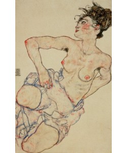 Egon Schiele, Kniender weiblicher Halbakt