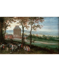 Jan Brueghel der Ältere, Erzherzog Albrecht und Isabella vor Schloß Mariemont