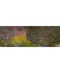 Claude Monet, Le Bassin aux nymphéas sans saules, Soleil couchant