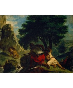Eugene Delacroix, Löwenjagd in Marokko