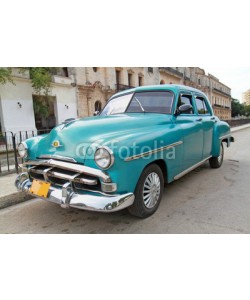 ALEKSANDAR TODOROVIC, Classic blue Plymouth in Havana. Cuba.