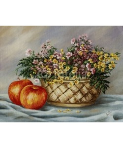 alexcoolok, Basket with buttercups and apples