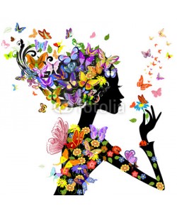 Aloksa, girl fashion flowers with butterflies