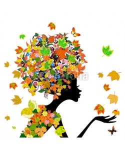 Aloksa, girl fashion flowers in autumn