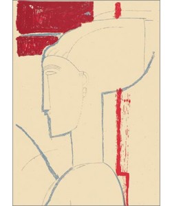 Amedeo Modigliani, Testa scultorea (Büttenpapier)