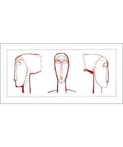 Amedeo Modigliani, Têtes (red) (Büttenpapier)