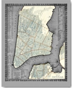 Adam Shaw Cartography, Vintage Gray NYC Map