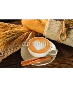 amenic181, A cup of cafe latte and bread