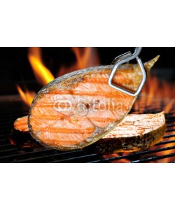 amenic181, Juicy pieces of salmon on flame