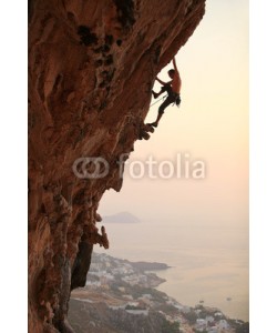 Andrey Bandurenko, Rock climber at sunset, Kalymnos Island, Greece