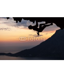 Andrey Bandurenko, Silhouette of a rock climber at sunset. Kalymnos Island, Greece.