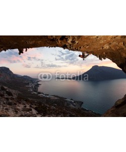 Andrey Bandurenko, Silhouette of a rock climber at sunset. Kalymnos Island, Greece.