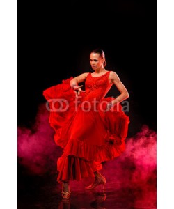 Andy-pix, Beautiful Latino dancer in action. Dark smoky background