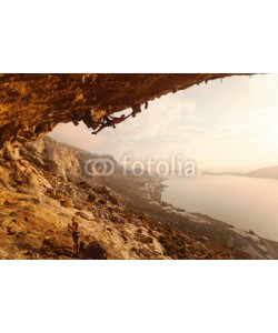 Andrey Bandurenko, Rock climber at sunset, Kalymnos Island, Greece