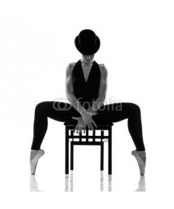 Andy-pix, pretty young ballerina sitting on the chair. Isolated
