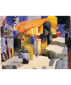 August Macke, Haus im Garten