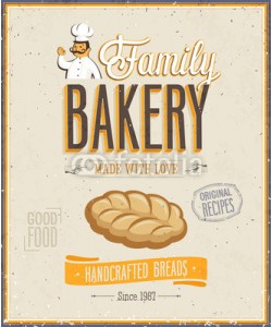 avian, Vintage Bakery Poster. Vector illustration.