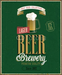 avian, Vintage Beer Brewery Poster. Vector illustration.