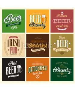 avian, Vintage Beer set. Vector illustration.