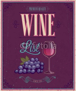 avian, Vintage Wine List Poster. Vector illustration.