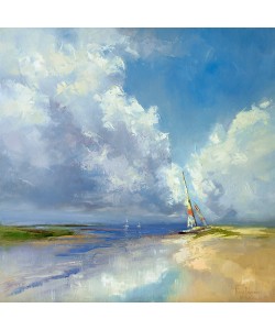 Kasia Bruniany, Sailboat on a Sandy Beach