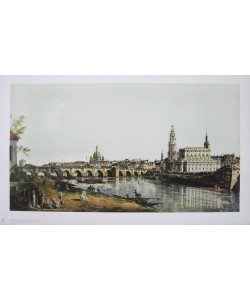 Bernardo Canaletto, Dresden, vom rechten Elbufer unterh.Augustusbrücke
