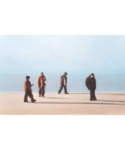 Bernhard  Kock, Strandwanderer im Abendlicht
