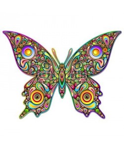 bluedarkat, Butterfly Psychedelic Art Design-Farfalla Stile Psichedelico