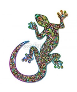 bluedarkat, Gecko Geko Lizard Psychedelic Art Design-Geco Psichedelico