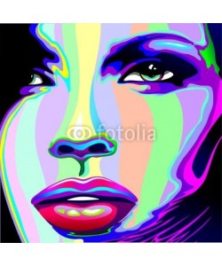 bluedarkat, Girl's Portrait Psychedelic Rainbow-Viso Ragazza Psychedelico