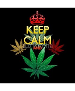 bluedarkat, Keep Calm and Marijuana Leaf on Black