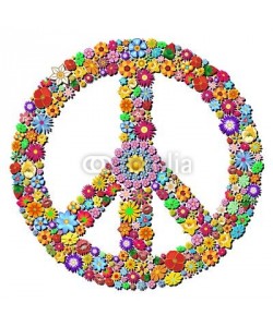 bluedarkat, Peace Symbol Groovy Flowers Design-Pace Simbolo Floreale