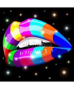 bluedarkat, Sensual Lips Psychedelic Rainbow-Bocca Sensuale Arcobaleno