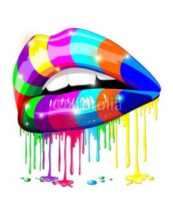 bluedarkat, Sensual Lips Psychedelic Rainbow Paint-Labbra Arcobaleno