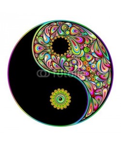 bluedarkat, Yin Yang Symbol Psychedelic Art Design-Simbolo Psichedelico
