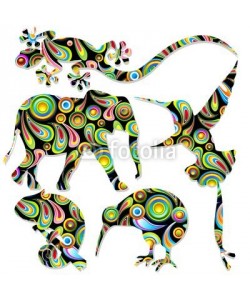 bluedarkat, Animali Selvaggi Pop Art Wild Animals-Vector