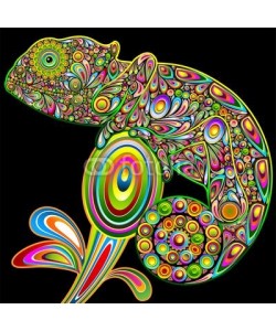 bluedarkat, Chameleon Psychedelic Art Design-Camaleonte Psichedelico-Vector