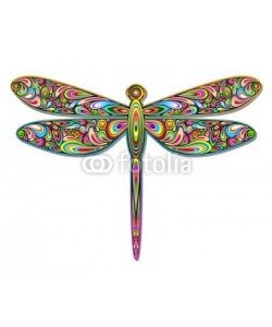 bluedarkat, Dragonfly Psychedelic Art Design-Libellula Pop Art