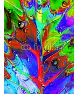 bluedarkat, Foglia-Astratto Psichedelico e Gocce-Psychedelic Leaf and Due