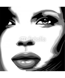 bluedarkat, Viso Donna Clip Art-Stylized Woman Girl's Face-Vector