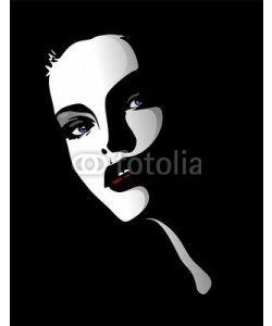 bluedarkat, Viso Ritratto Bella Ragazza-Beautiful Girl's Portrait-Vector