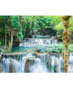 calcassa, Deep forest waterfall at Huay Mae Kamin, Kanchanaburi, Thailand