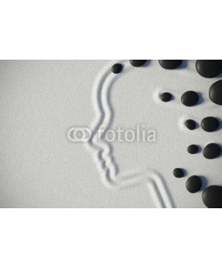 dampoint, Zen garden in a top view with a woman shape